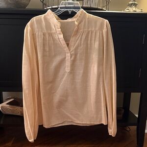 Women’s Light Yellow Split-Neck Pintuck Blouse